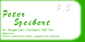 peter szeibert business card